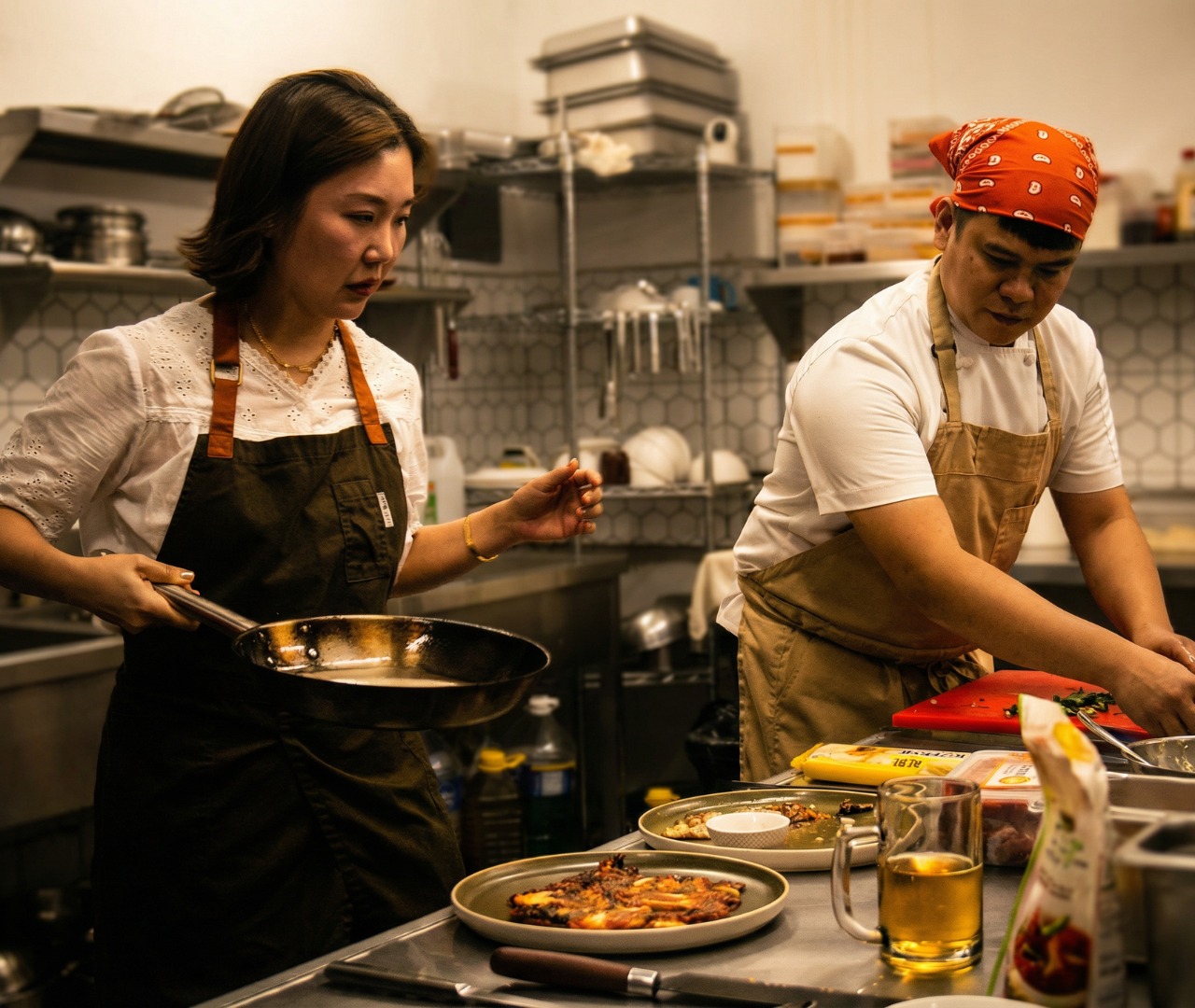 Hardin's kitchen team prepping for service